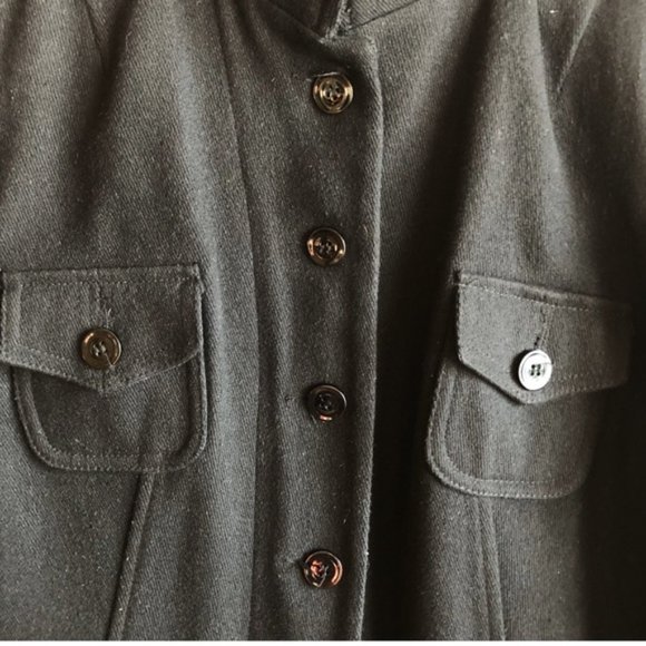 Vintage Le Chateau Button Up 90s Coat XL Black Wool Blend - Picture 3 of 16